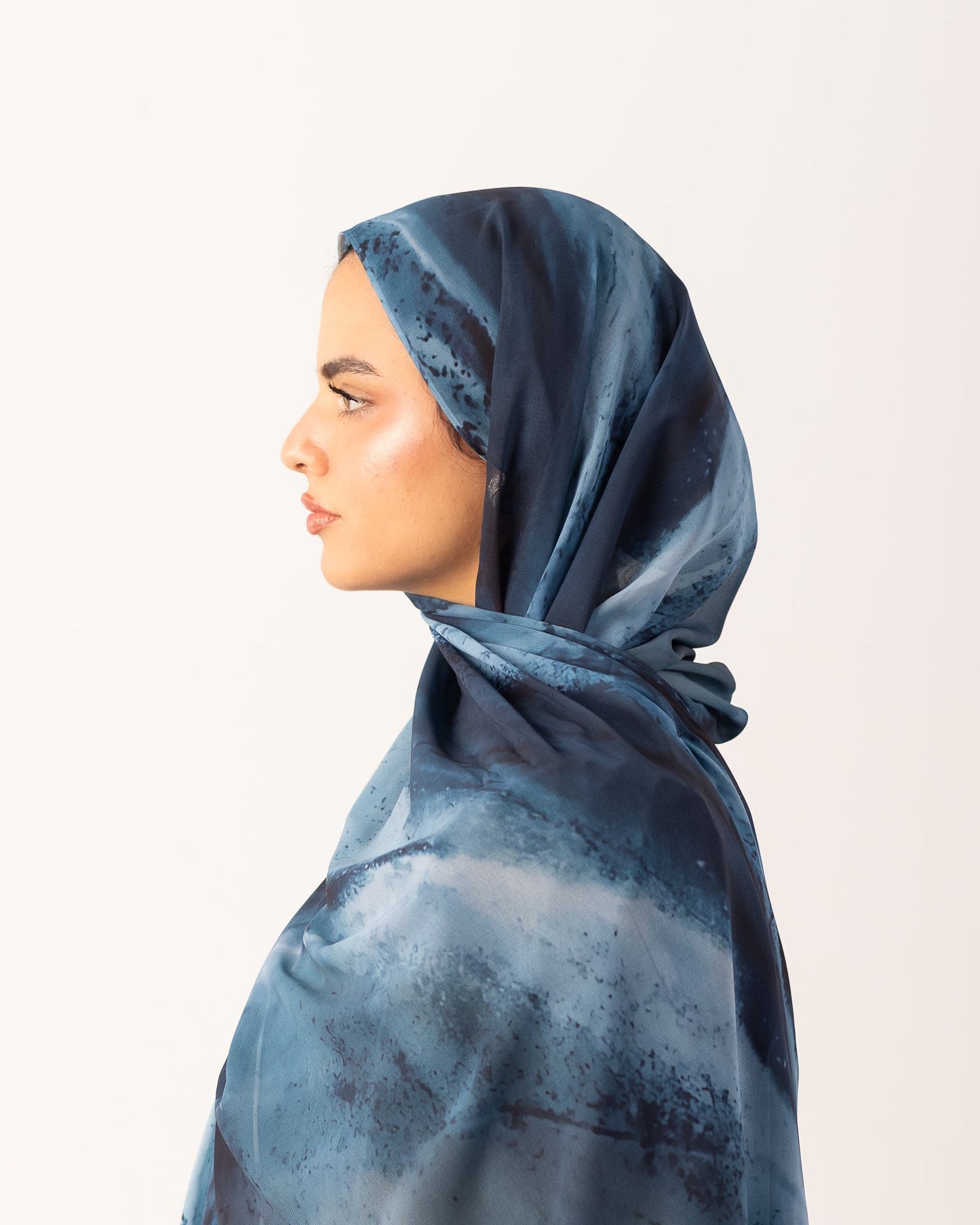 Printed Chiffon - Midnight Wave