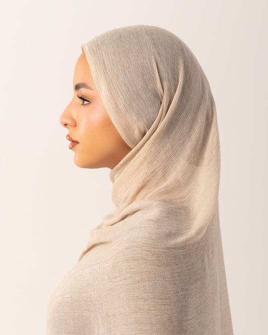 Luxury Soft Crinkle Hijab - Beige