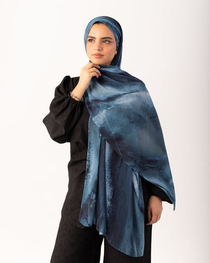 Printed Chiffon - Midnight Wave