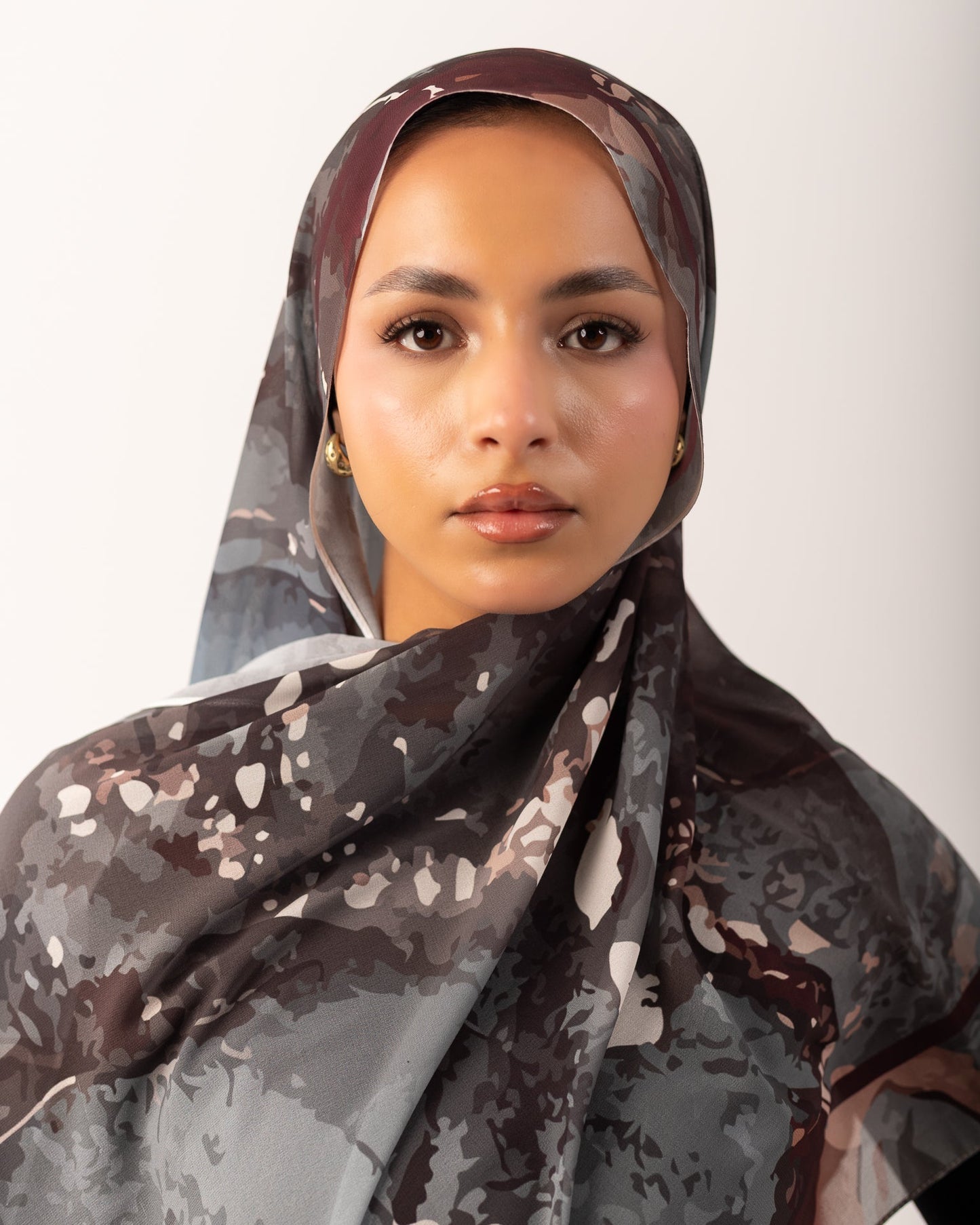 Printed Chiffon - Marble Noir