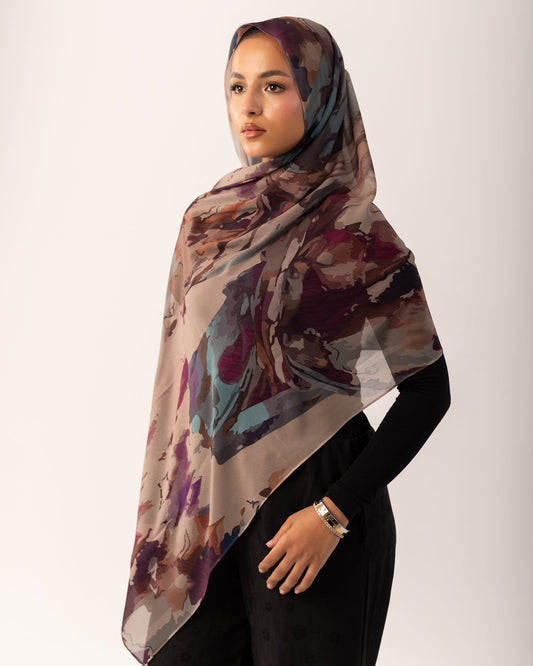 Printed Chiffon - Mauve Mirage