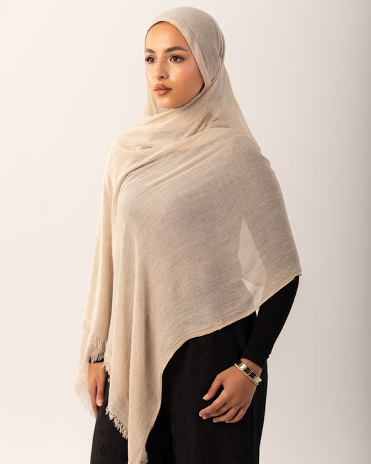 Luxury Soft Crinkle Hijab - Beige