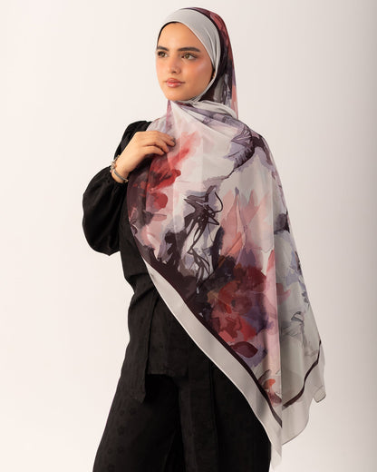 Printed Chiffon - Rosey Mist