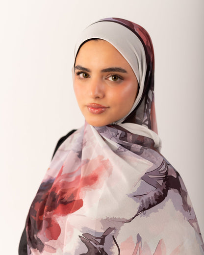 Printed Chiffon - Rosey Mist