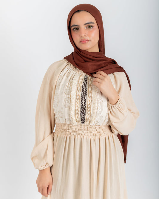 Lace-Detail Tiered Maxi Dress