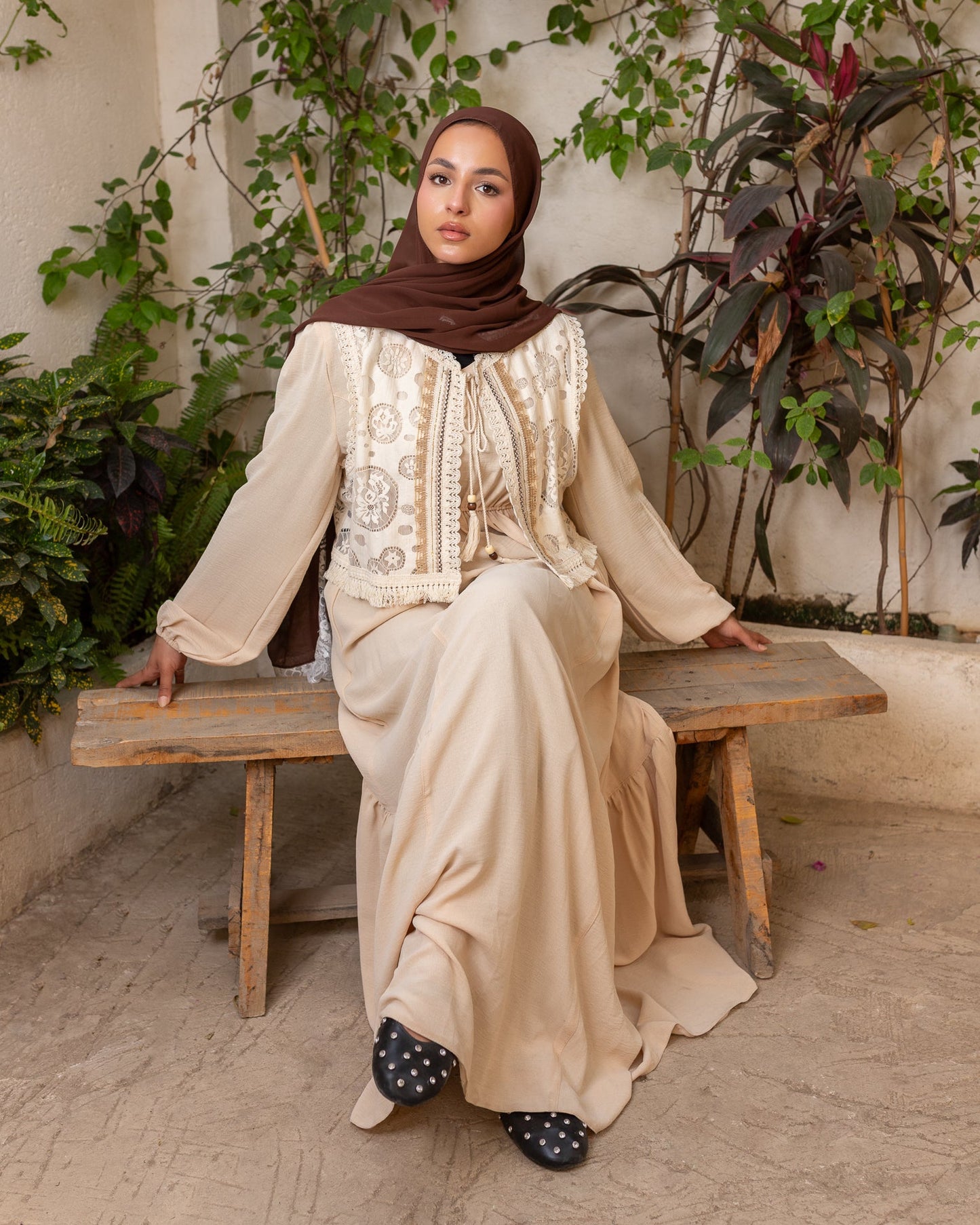 Embroidered Layered Maxi Dress